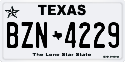TX license plate BZN4229