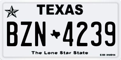TX license plate BZN4239