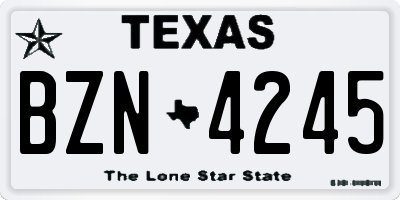TX license plate BZN4245