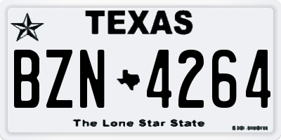 TX license plate BZN4264
