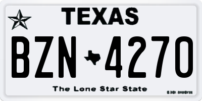 TX license plate BZN4270