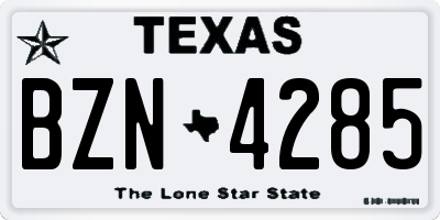 TX license plate BZN4285