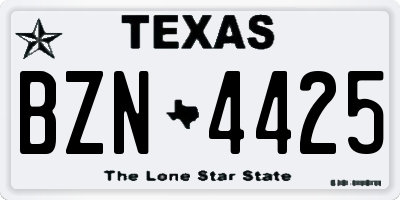 TX license plate BZN4425