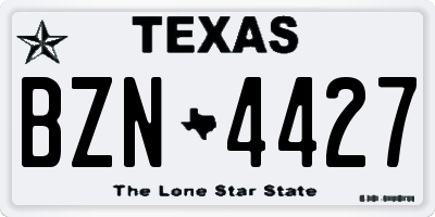 TX license plate BZN4427