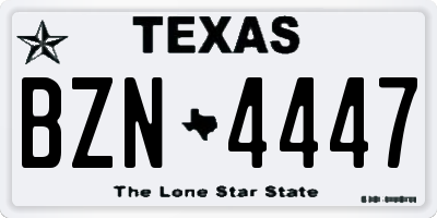 TX license plate BZN4447