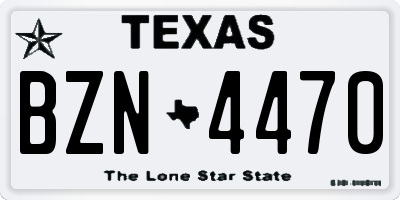 TX license plate BZN4470