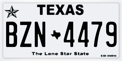 TX license plate BZN4479