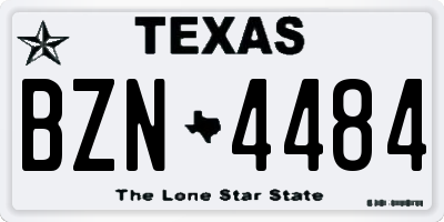 TX license plate BZN4484