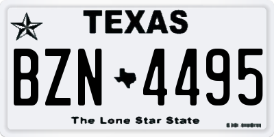 TX license plate BZN4495