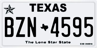 TX license plate BZN4595
