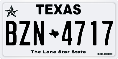 TX license plate BZN4717