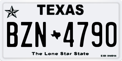 TX license plate BZN4790