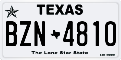 TX license plate BZN4810
