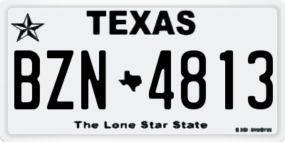 TX license plate BZN4813