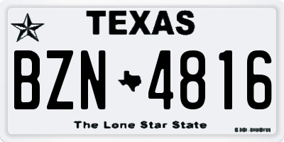 TX license plate BZN4816