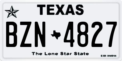 TX license plate BZN4827