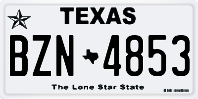 TX license plate BZN4853
