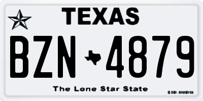 TX license plate BZN4879