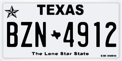 TX license plate BZN4912
