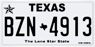 TX license plate BZN4913