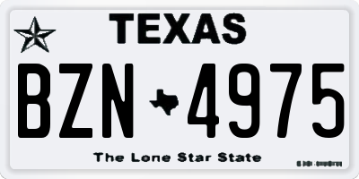 TX license plate BZN4975