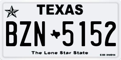 TX license plate BZN5152