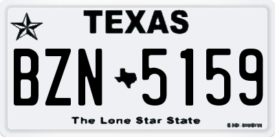 TX license plate BZN5159