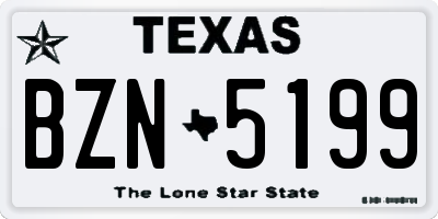 TX license plate BZN5199