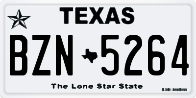 TX license plate BZN5264