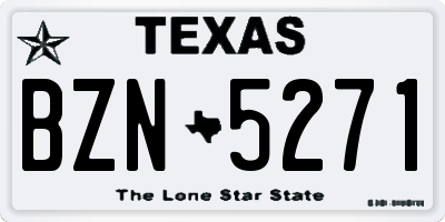 TX license plate BZN5271