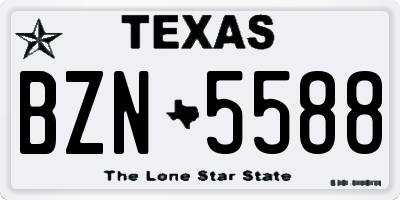 TX license plate BZN5588