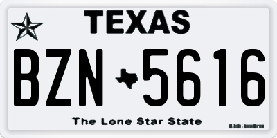 TX license plate BZN5616