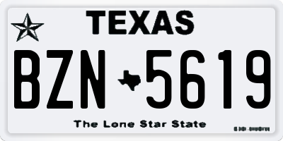 TX license plate BZN5619