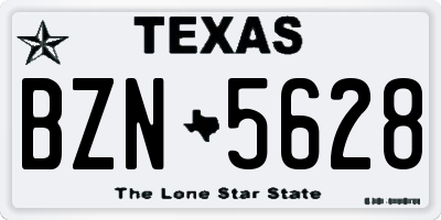 TX license plate BZN5628