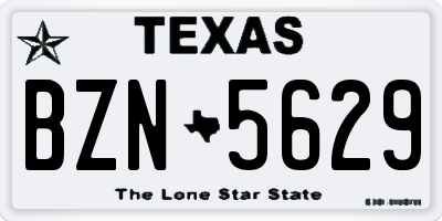 TX license plate BZN5629