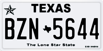 TX license plate BZN5644