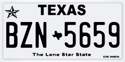 TX license plate BZN5659