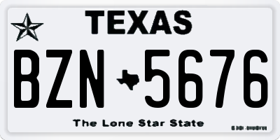 TX license plate BZN5676