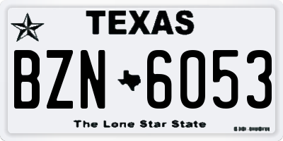 TX license plate BZN6053