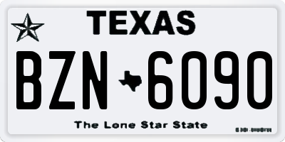 TX license plate BZN6090