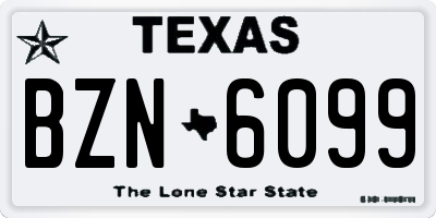TX license plate BZN6099