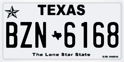TX license plate BZN6168