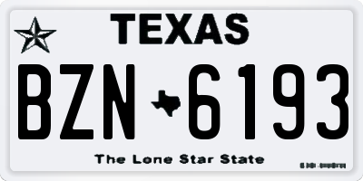TX license plate BZN6193