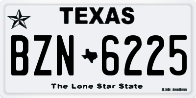 TX license plate BZN6225