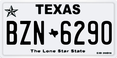 TX license plate BZN6290