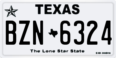 TX license plate BZN6324