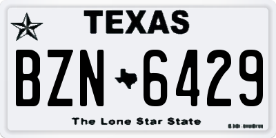 TX license plate BZN6429