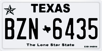 TX license plate BZN6435