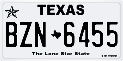 TX license plate BZN6455