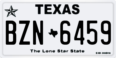 TX license plate BZN6459